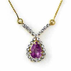Genuine 0.60 ctw Amethyst Necklace 10K Yellow Gold