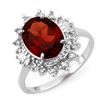 Image 1 : Genuine 3.45 ctw Garnet & Diamond Ring 10K White Gold