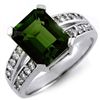 Image 1 : Genuine 4.47ct Green Tourmaline & Diamond Ring 10K Gold