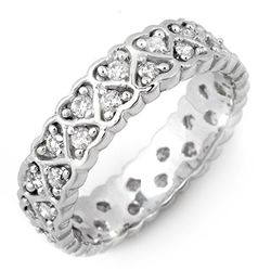 Natural 1.0 ctw Diamond Eternity Ring 10K White Gold