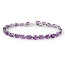 Genuine 10.10 ctw Amethyst Bracelet 10K White Gold