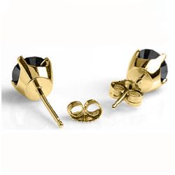 Natural 0.50 ctw Black Diamond Stud Earrings 14K Gold