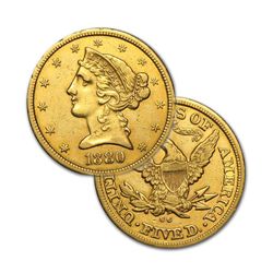 $5 Liberty Gold - Half Eagle - 1839 to 1908 - Random date