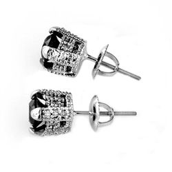 Natural 1.0 ctw Diamond Stud Earrings 14K White Gold