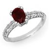 Image 1 : Genuine 2.0 ctw Ruby & Diamond Ring 14K White Gold