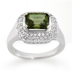 Genuine 2.40ctw Green Tourmaline & Diamond Ring Gold