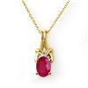Image 1 : Genuine 1.22 ctw Ruby & Diamond Pendant Yellow Gold
