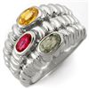 Image 1 : Genuine 1.25 ctw Multi-Sapphire Ring 10K White Gold