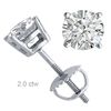 Image 1 : Natural 2.0 ctw Diamond Stud Earrings 14K White Gold