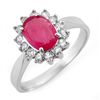 Image 1 : Genuine 1.27 ctw Ruby & Diamond Ring 10K White Gold