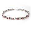 Image 1 : Genuine 4.7 ctw Pink Tourmaline & Diamond Bracelet Gold