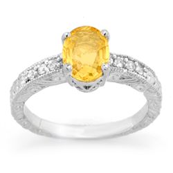 Genuine 2.28ctw Yellow Sapphire & Diamond Ring 14K Gold