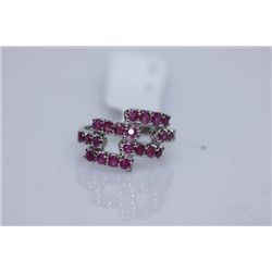 18.75 CTW RUBY RING .925 STERLING SILVER