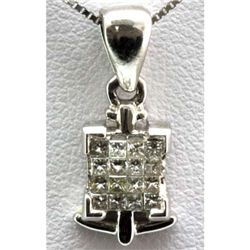 Genuine 0.22 ctw Diamond Invisible Anchor Pendant 18k