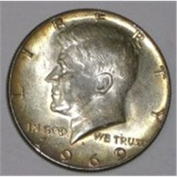 1969-D SILVER KENNEDY HALF DOLLAR *NICE TONED*!! SILVER HALF DOLLAR CAME OUT OF SAFE DEPOSIT BOX*!!