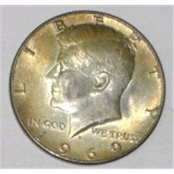 1969-D SILVER KENNEDY HALF DOLLAR *BEAUTIFUL TONED*! SILVER HALF DOLLAR CAME OUT OF SAFE DEPOSIT BOX