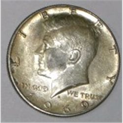 1969-D SILVER KENNEDY HALF DOLLAR *NICE TONED*!! SILVER HALF DOLLAR CAME OUT OF SAFE DEPOSIT BOX*!