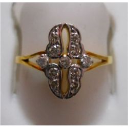 Ring of Diamond 0.18 Ctw in 1.95g 18kt Yellow Gold