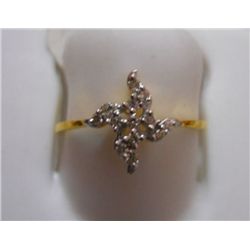 Ring of Diamond 0.13 Ctw in 1.52g 18kt Yellow Gold