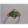 Image 1 : Ring of Diamond 0.14 Ctw,Emerald 0.76 Ctw in 2.084g 18kt Yellow Gold
