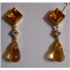 Image 1 : 7.842g Earring in 18kt 5.12g Gold,0.2 Ctw Diamond,13.41 Ctw Citrine