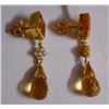 Image 2 : 7.842g Earring in 18kt 5.12g Gold,0.2 Ctw Diamond,13.41 Ctw Citrine