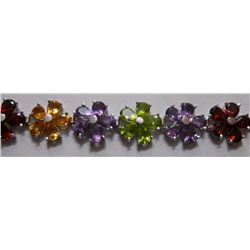 25.420g Bracelet of Citrine,Peridot,Amethyst and Garnet in Silver