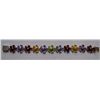 Image 2 : 25.420g Bracelet of Citrine,Peridot,Amethyst and Garnet in Silver