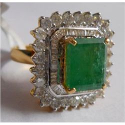 9.27g Ring in 14kt 7.73g Gold,2.63 Ctw Diamond,5.67 Ctw Emerald