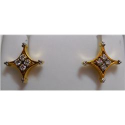 Earring of Diamond 0.14 Ctw in 4.04g 18kt Yellow Gold