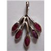 Image 1 : 4.520g Pendant of Ruby in Leaf Shape in Silver