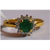 Image 1 : 2.708g Ring in 14kt 2.596g Gold,0.15 Ctw Diamond,0.41 Ctw  Emerald