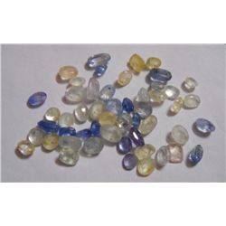 Natural Loose Yellow And Blue Sapphire Mixed Shape Stones Weight : 69.15 Ctw