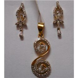 Diamond Earring And Pandent Set Diamond Weight Earring :0.48 Ctw,Pandent :0.38 Ctw, Total Weight of 