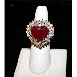 14K GOLD DIAMOND AND RUBY RING