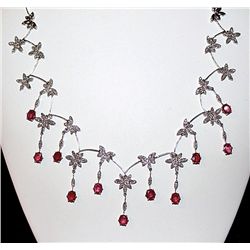 14K GOLD DIAMOND AND RUBY NECKLACE