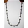 Image 1 : 14K GOLD DIAMOND AND BLUE SAPPHIRE NECKLACE