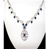 Image 1 : 14K GOLD DIAMOND AND BLUE SAPPHIRE NECKLACE