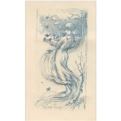 Frederick Stuart Church Original Etching "Snow Image"