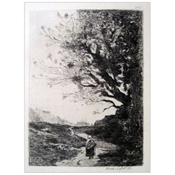 Jean-Baptiste Corot etching | Paysage Italien