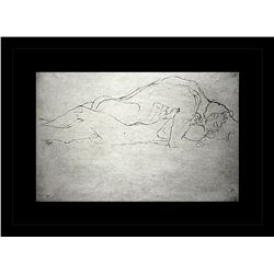 Gustav Klimt Erotic Sketch Lithograph