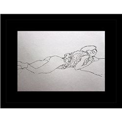 Gustav Klimt Erotic Sketch Lithograph