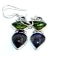 Pietercite & Peridot Earrings