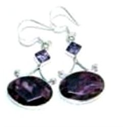 Charoite & Amethyst Earrings