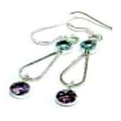 Amethyst & Blue Topaz Earrings