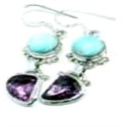 Larimar & Amethyst Earrings