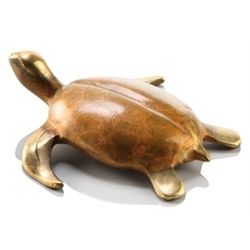 SINGLE TURTLE BRONZE SCULPTURE