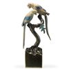 Image 1 : PARROTS ON BRANCH BRONZE SCULPTURE