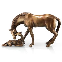 MARE & FOAL BRONZE SCULPTURE