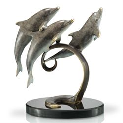 DOLPHIN GROUP BRONZE SCULPTURE